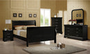 LOUIS PHILIPPE QUEEN SLEIGH PANEL BED BLACK