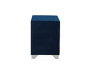NIGHTSTAND VELVET, BLUE/CHROME