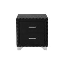 NIGHTSTAND VELVET, GREY/CHROME