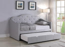 TWIN DAYBED WITH TRUNDLE LIGHT GREY