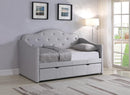TWIN DAYBED WITH TRUNDLE LIGHT GREY
