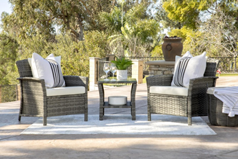 SANTA 3 PC PATIO SET(2CHAIR+TABLE) BROWN