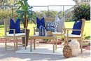 KINGS 4 SEATER CONVERSATION PATIO SET LIGHT BROWN
