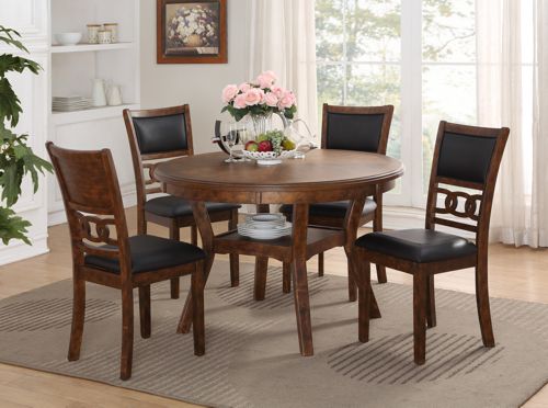 GIA ROUND DINING 5 PC SET-BROWN