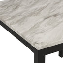 CELESTE 5PC FAUX MARBLE COUNTER TOP DINING SET WITH CRYSTAL GREY CHAIRS