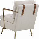 BEIGE FABRIC ACCENT CHAIR