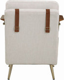 BEIGE FABRIC ACCENT CHAIR